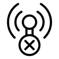 Kein Internet-Signalsymbol, Umrissstil vektor