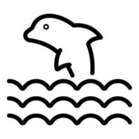 Ozean-Delphin-Symbol, Umrissstil vektor