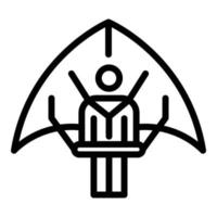 Piloten-Drachenflieger-Symbol, Umrissstil vektor