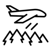 Flugzeug-Feuerwehrmann-Symbol, Umrissstil vektor