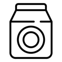 skola mjölk packa ikon, översikt stil vektor
