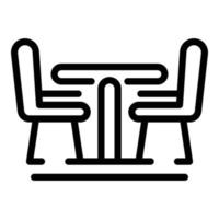 Lounge-Tisch-Symbol, Umrissstil vektor