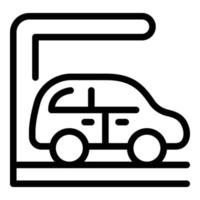 Symbol für geparktes Auto, Umrissstil vektor