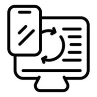 Smartphone-PC-Update-Symbol, Umrissstil vektor