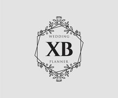 xb initialer brev bröllop monogram logotyper samling, hand dragen modern minimalistisk och blommig mallar för inbjudan kort, spara de datum, elegant identitet för restaurang, boutique, Kafé i vektor