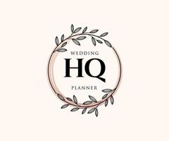 hq initialen brief hochzeitsmonogramm logos sammlung, handgezeichnete moderne minimalistische und florale vorlagen für einladungskarten, save the date, elegante identität für restaurant, boutique, café im vektor