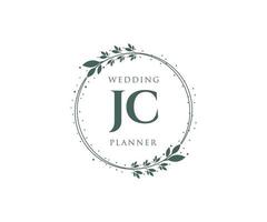 jc initialen brief hochzeitsmonogramm logos sammlung, handgezeichnete moderne minimalistische und florale vorlagen für einladungskarten, save the date, elegante identität für restaurant, boutique, café im vektor