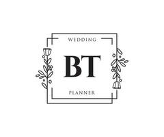 första bt feminin logotyp. användbar för natur, salong, spa, kosmetisk och skönhet logotyper. platt vektor logotyp design mall element.