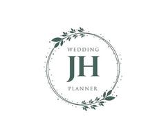 jh initialen brief hochzeitsmonogramm logos sammlung, handgezeichnete moderne minimalistische und florale vorlagen für einladungskarten, save the date, elegante identität für restaurant, boutique, café im vektor