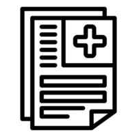 medicinsk papper ikon, översikt stil vektor
