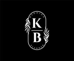 kb initialen brief hochzeitsmonogramm logos sammlung, handgezeichnete moderne minimalistische und florale vorlagen für einladungskarten, save the date, elegante identität für restaurant, boutique, café im vektor