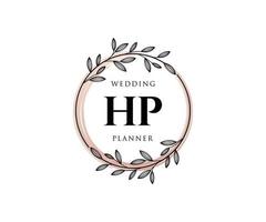 hp initialer brev bröllop monogram logotyper samling, hand dragen modern minimalistisk och blommig mallar för inbjudan kort, spara de datum, elegant identitet för restaurang, boutique, Kafé i vektor