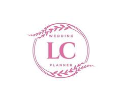 lc initials brief hochzeitsmonogramm logos sammlung, handgezeichnete moderne minimalistische und florale vorlagen für einladungskarten, save the date, elegante identität für restaurant, boutique, café im vektor