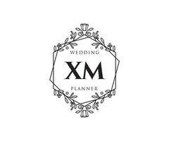 xm initialer brev bröllop monogram logotyper samling, hand dragen modern minimalistisk och blommig mallar för inbjudan kort, spara de datum, elegant identitet för restaurang, boutique, Kafé i vektor