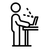 Symbol für stehende ergonomische Position, Umrissstil vektor