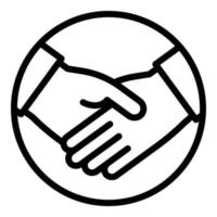 Demokratie-Handshake-Symbol, Umrissstil vektor