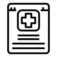 Symbol für Online-Patientengeschichte, Umrissstil vektor