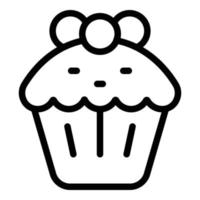 muffin ikon, översikt stil vektor