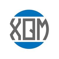 xqm-Brief-Logo-Design auf weißem Hintergrund. xqm kreative Initialen Kreis Logo-Konzept. xqm Briefgestaltung. vektor