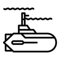 Verteidigungs-U-Boot-Symbol, Umrissstil vektor
