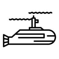 tvinga u-båt ikon, översikt stil vektor