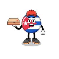 kuba flagga illustration som en pizza deliveryman vektor