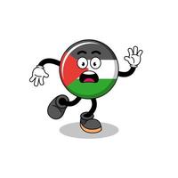 rutschende palästina-flaggenmaskottchenillustration vektor
