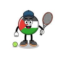 Palästina-Flaggenillustration als Tennisspieler vektor