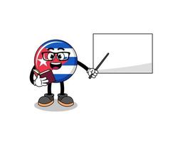 maskot tecknad serie av kuba flagga lärare vektor