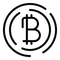 Blockchain-Bitcoin-Symbol, Umrissstil vektor