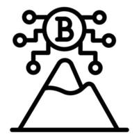 Blockchain-Bergsymbol, Umrissstil vektor