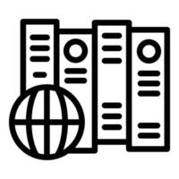 global uppkopplad kataloger ikon, översikt stil vektor