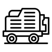Flughafen-Gepäckwagen-Symbol, Umrissstil vektor