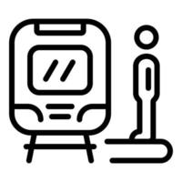 plattform passagerare ikon, översikt stil vektor