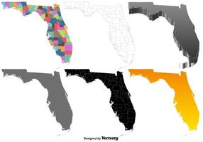 Vector Set Von Florida Karte