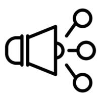 Megaphon-Symbol für soziale Netzwerke, Umrissstil vektor