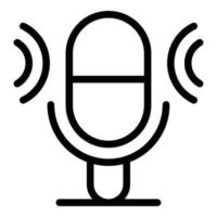 Symbol für Mikrofon-Diktiergerät, Umrissstil vektor
