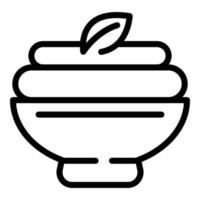 vegetarische Kartoffelpüree-Ikone, Umrissstil vektor