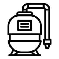 Symbol für Filterwasserpumpe, Umrissstil vektor