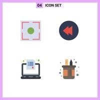 4 flaches Icon-Pack der Benutzeroberfläche mit modernen Zeichen und Symbolen der Fokus-Fragebogenpunkt-Prüfungsbox editierbare Vektordesign-Elemente vektor