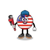 malaysia flag illustration cartoon als klempner vektor