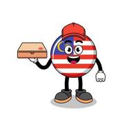 malaysia flagga illustration som en pizza deliveryman vektor