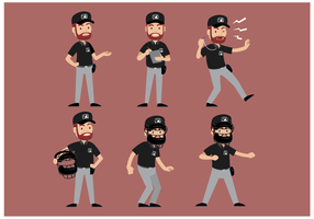 Gratis Baseball Umpire Character Vector