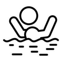 unvorsichtige Person schwimmen Symbol, Umrissstil vektor