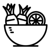 Symbol für tropischen Fruchtsalat, Umrissstil vektor