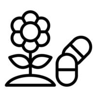 Symbol für Blumenallergie, Umrissstil vektor