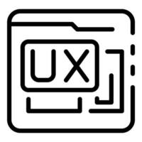 Ordnerdaten-UX-Interaktionssymbol, Gliederungsstil vektor