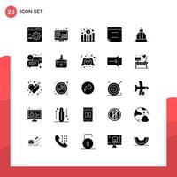 25 solides Glyphenkonzept für mobile Websites und Apps, die Architektur denken, Texteinnahmen, editierbare Vektordesignelemente vektor