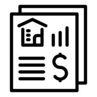 Verkauf Geld Haus Dokumente Symbol, Umriss-Stil vektor