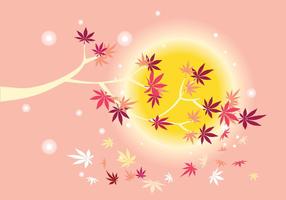 Glatte japanische Ahorn Pflanze mit Sonne Hintergrund und Fall Ahorn Blätter vektor
